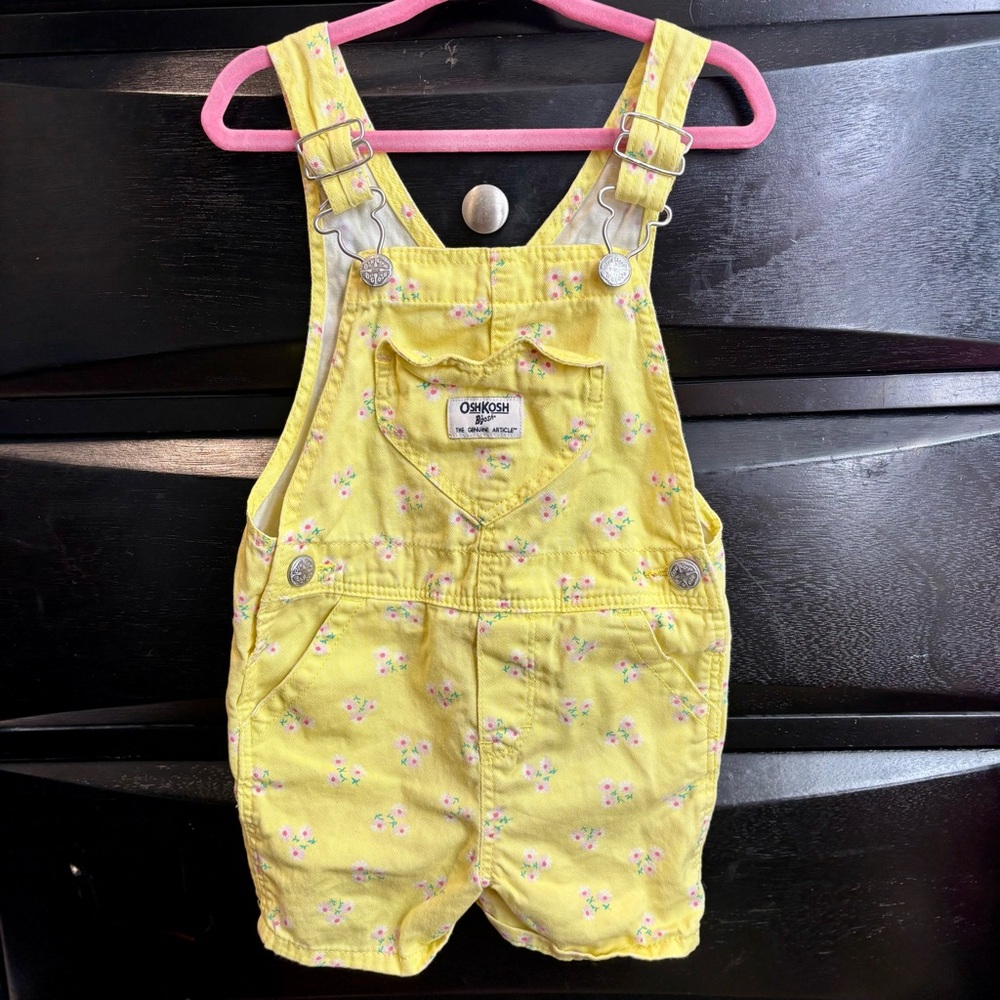 OshKosh B'gosh Yellow Kids Overalls with Floral Print
